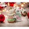 Hand Painted Ceramic Mouse with Donut Christmas Tree Salt and Pepper Shakers